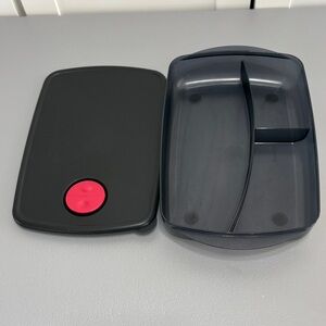 Tupperware Large Rock and Serve Divide a dish microwaveable container Black